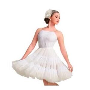 Dance Costume Large Child White Curtain Call T168 Jazz Ballet Lyrical Lace Dress